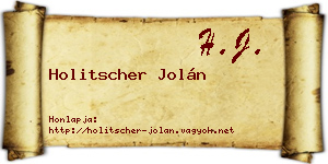 Holitscher Jolán névjegykártya